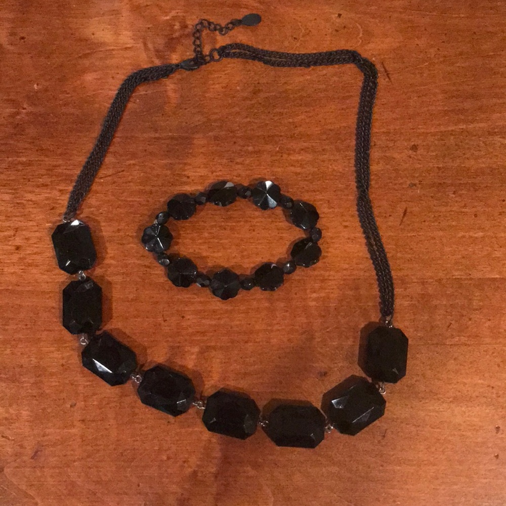 Black necklace and bracelet
